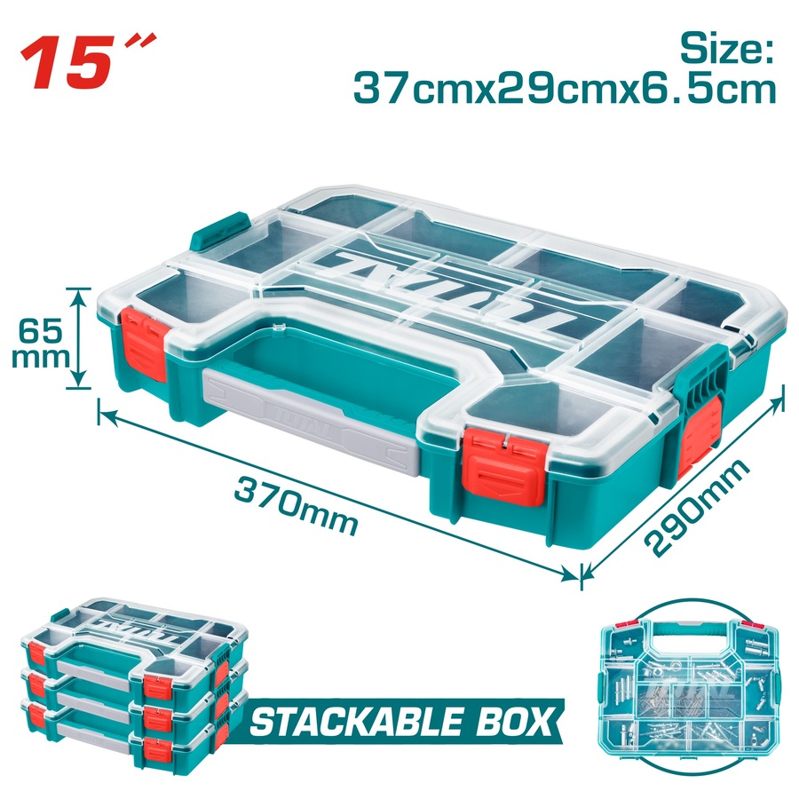 Total  Plastic Tool Organizer 15-Inch Size TPBX1151 