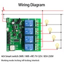Ewelink WIFI+RF Switch 4 Channel + Case DC7-32V 10A 