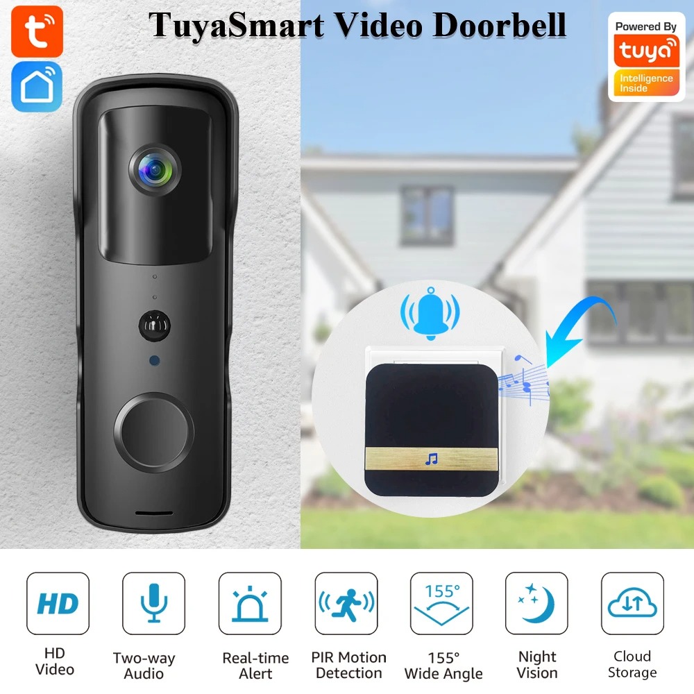 Tuya Wifi doorbell Door Bell Camera with PIR  motion Detection