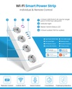TUYA Smart Power Strip, 4 sockets + 4 USB, with switch, cord 1.8m