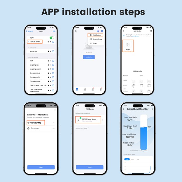 Tuya WIFI tank Level Sensor Level Measuring Diesel ME202D