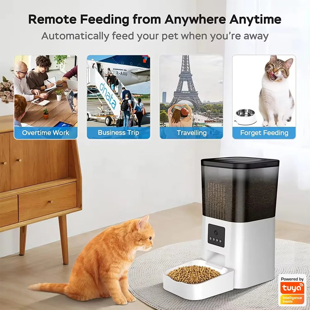Tuya WiFi automatic pet food feeder PST-DU4LB-WS 