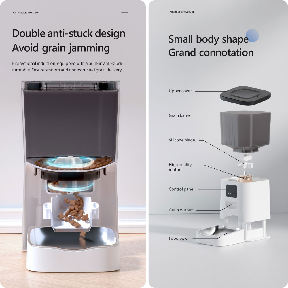Tuya WiFi automatic pet food feeder with camera PST-DU4LB-VS 4L