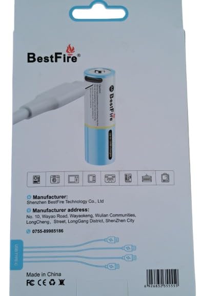 Bestfire AA rechargeable 2150mAh Pack of 4 with Type c cable