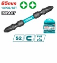 TOTAL IMPACT SCREWDRIVER BIT PH2 65mm 10 pcs TACIM16PH233