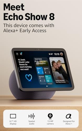 Amazon Echo Show 8 (newest model 2025), Vibrant HD 8.7" display with spatial audio, Designed for Alexa+, Graphite 4th gen