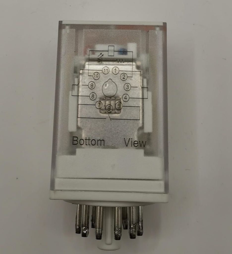 Hiquel 11 pin 220vac relay 3-z 10A w/test & led hiq-90.3 