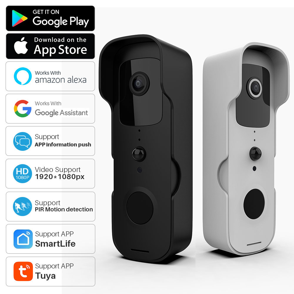 Tuya Wifi doorbell camera with PIR  motion detection intercom supports micro-SD card PST-T30