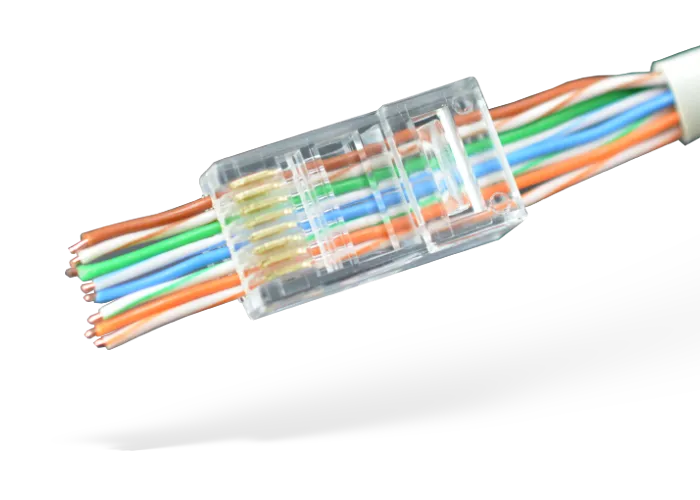 RJ45 plugs passthrough pack of 100 connectors
