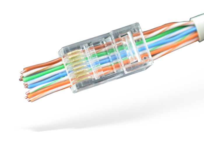 RJ45 plugs passthrough pack of 100 connectors