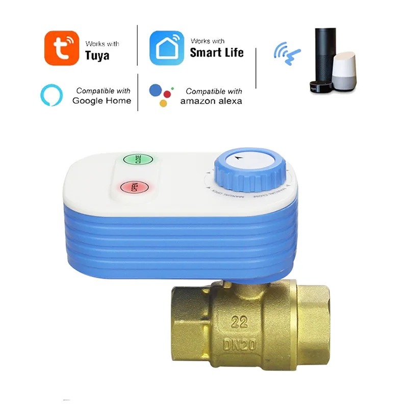 TUYA WiFi smart Brass valve for water with timer 3/4" 