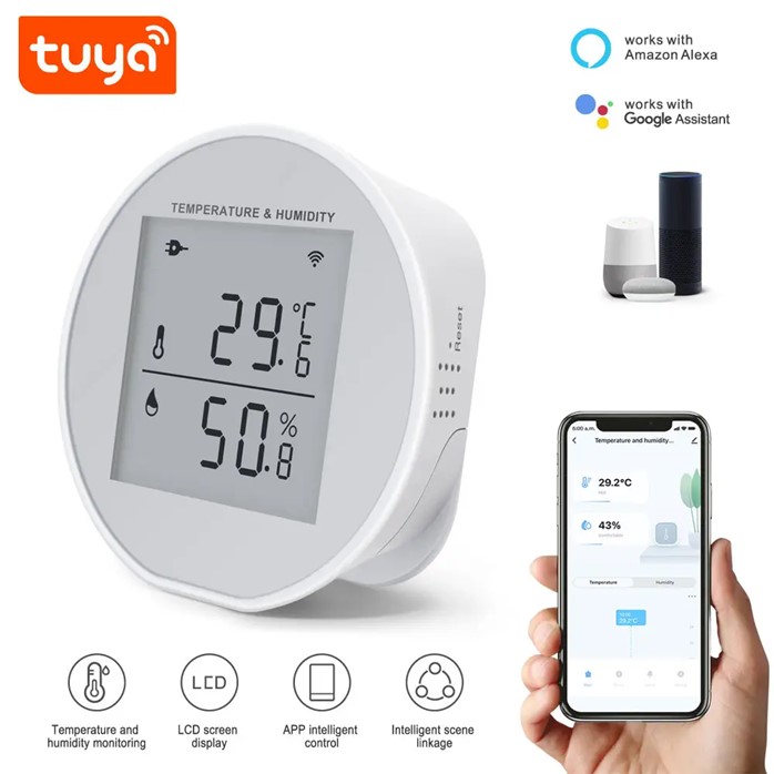 Tuya WiFi  Temperature and Humidity Sensor, Hygrometer Thermometer,  battery powered 