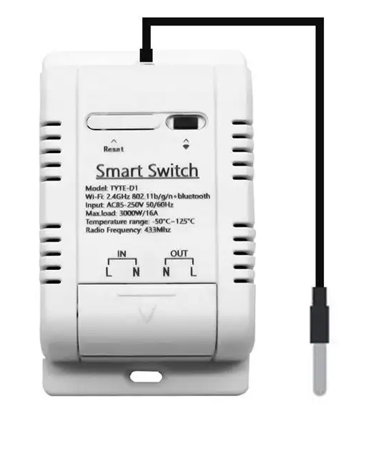 Tuya wifi Smart Temperature Controller Switch 16A 3000W with Energy Consumption Monitoring, supports RF433 remote control