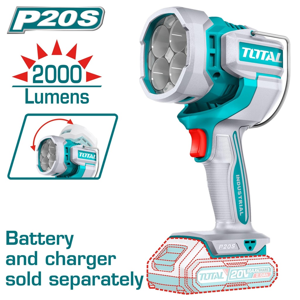 Total Tools Lithium-Ion Cordless work lamp 20V Without Battery and Charger -TWLI2088 
