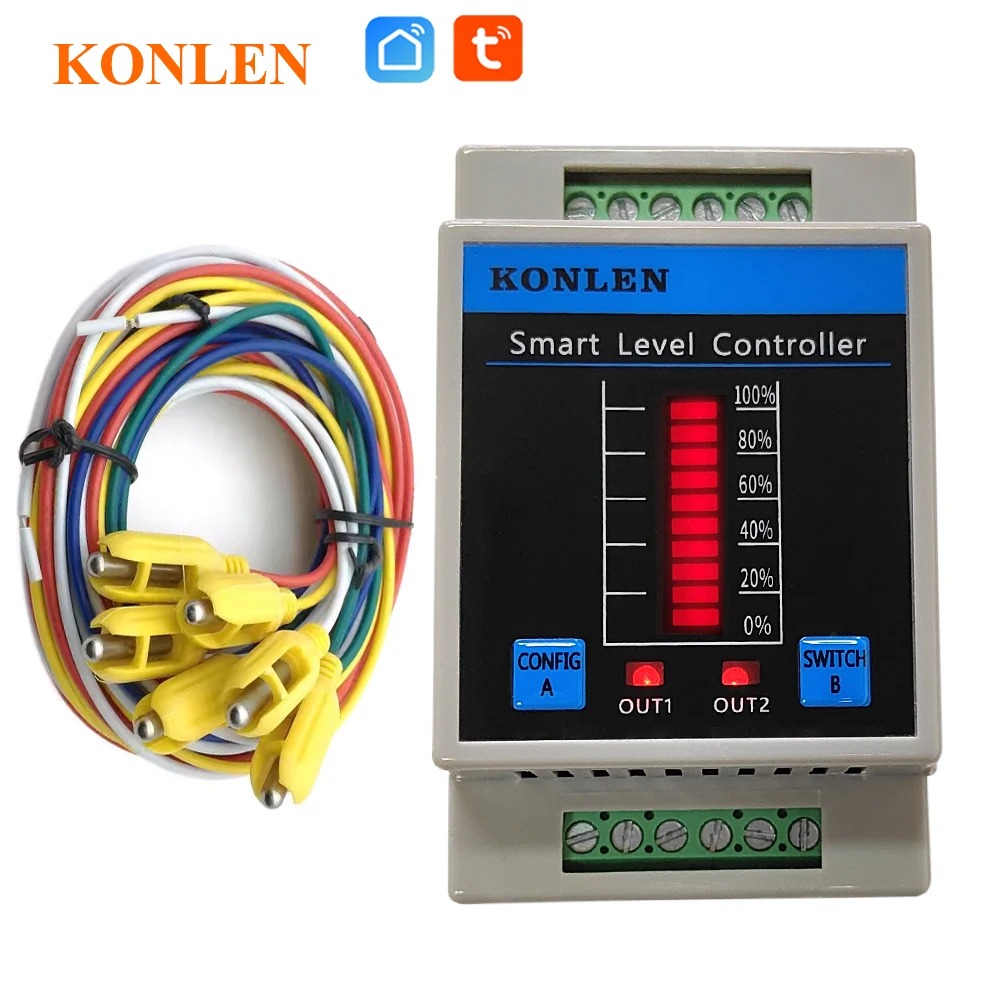 Tuya Wifi Water Level Sensor Controller Monitor, Leak Sensor Water supply, pumping KL-W1WL