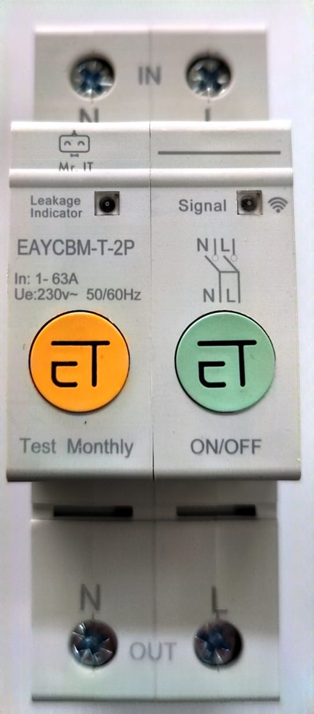 [SHT-1105] Tuya wifi circuit breaker with energy meter and leakage voltage protection 2P 63A Mr. IT