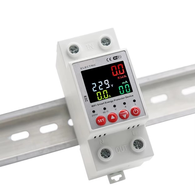 [SHT-1135] Tuya wifi colored voltage protector with energy meter and leakage voltage protection 2P 63A 