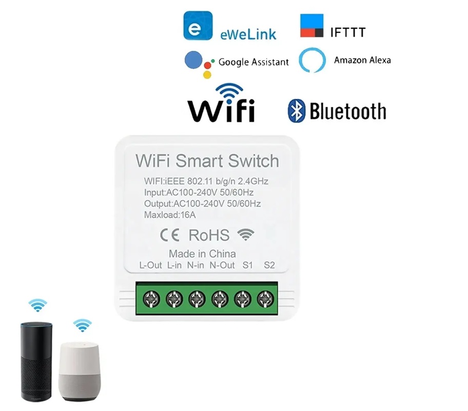 Ewelink wifi mini smart switch + Bluetooth 16A AC 100-240V 1 gang 2 way