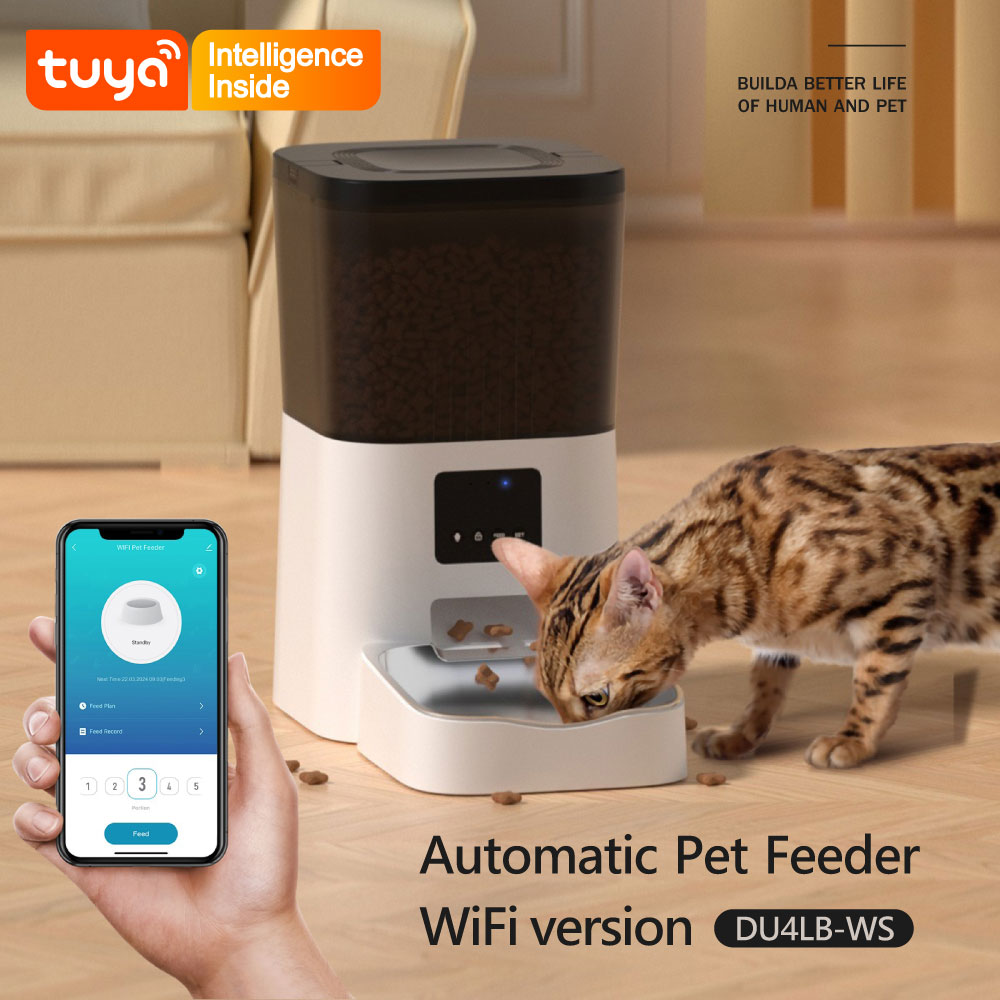Tuya WiFi automatic pet food feeder with camera PST-DU4LB-VS 4L