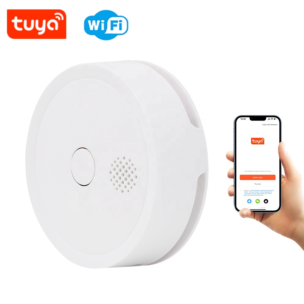 [SHT-1201] TUYA  wifi smart Smoke fire detector & security alarm   S1-W from Heiman