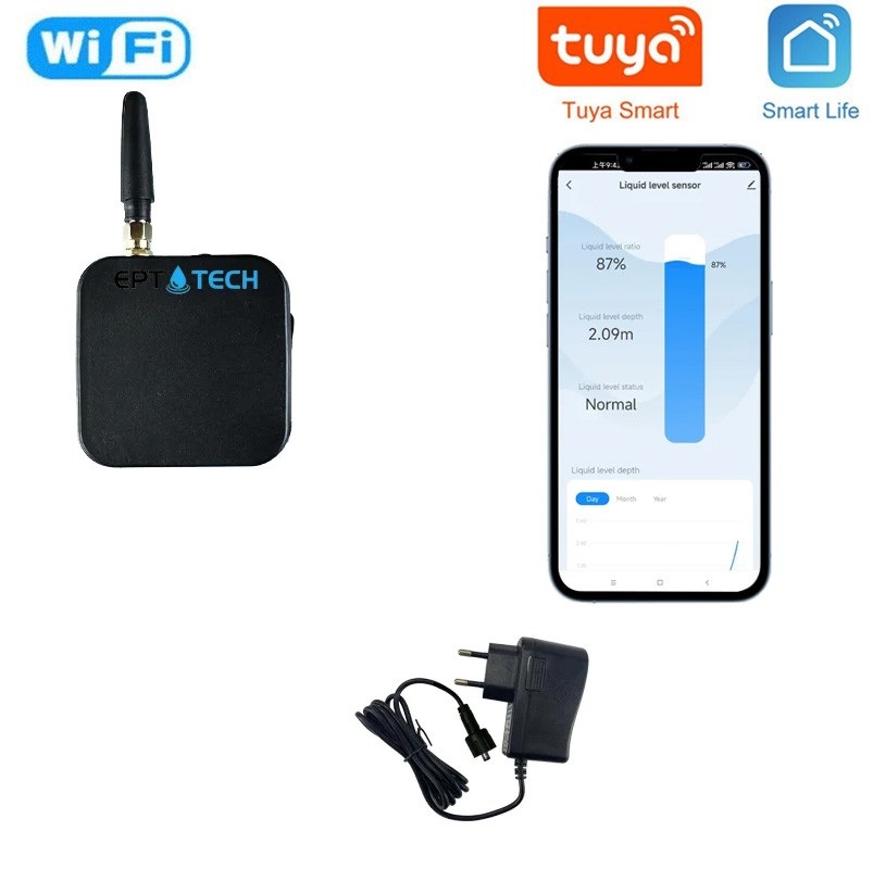 [SHT-1238] Tuya Wifi Ultrasonic Tank Level Monitor TLC2326