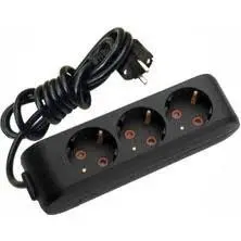 AY-KA 3 Gang Ungrounded Plug Socket 16A 250v black 7931003