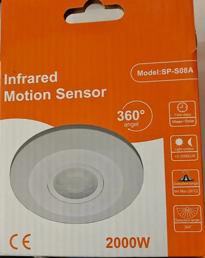 Infrared motion sensor  PIR 220v 2000w timer 10s-7min SP-S08A
