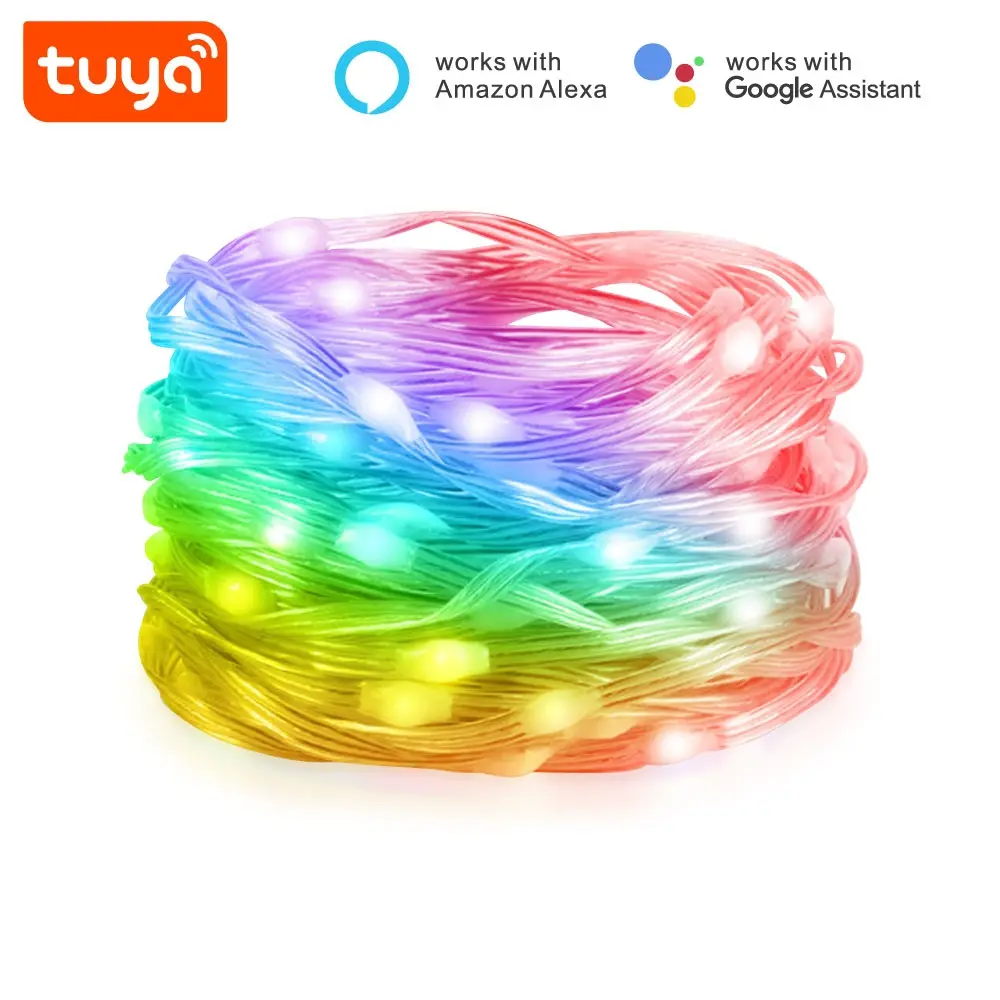 [SHT-1237] Tuya Wifi RGB Smart fairy strip Light 10 m outdoor with 12v eu adapter PST-MSL-10M