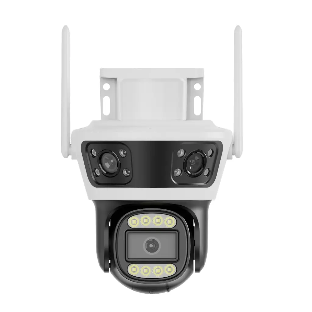TUYA WiFi smart camera three lens Night Vision Two Way Audio Smart Network Camera 9mp PST-Q13-9MP