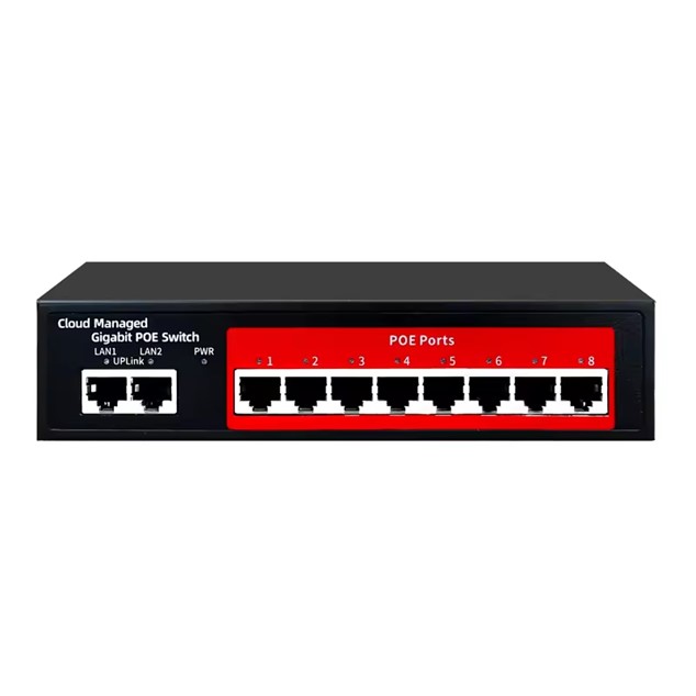 Gigabit cloud Managed network switch poe 10 ports 120w GPS208 PST-DB10-POE