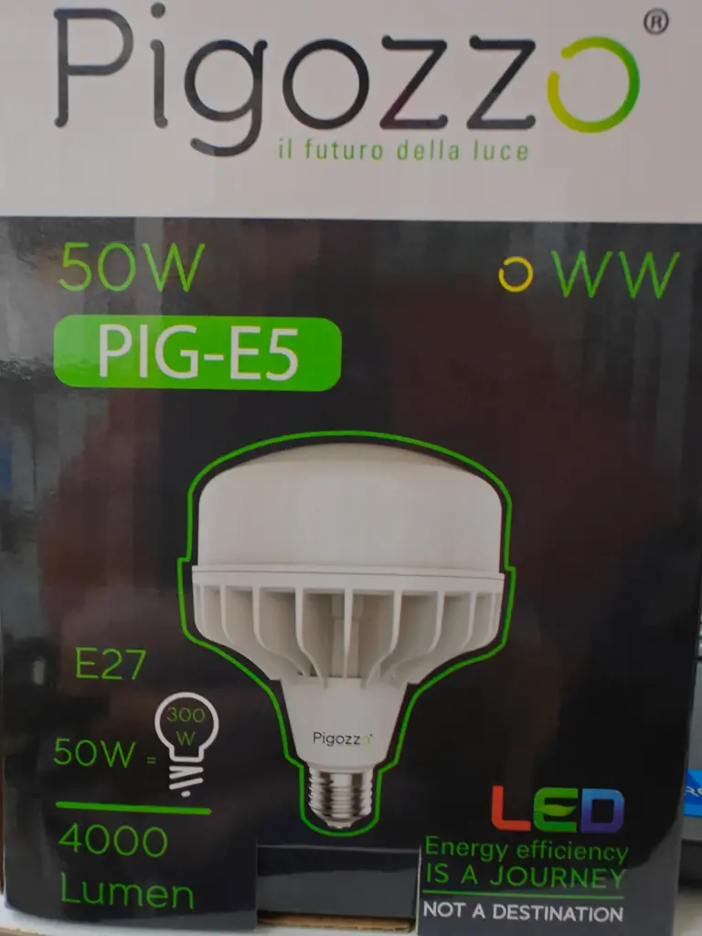 Pigozzo Led Lamp 50w e27 4000 LM PIG-E5 3000k Warm white IC driver CR180 sanan chip