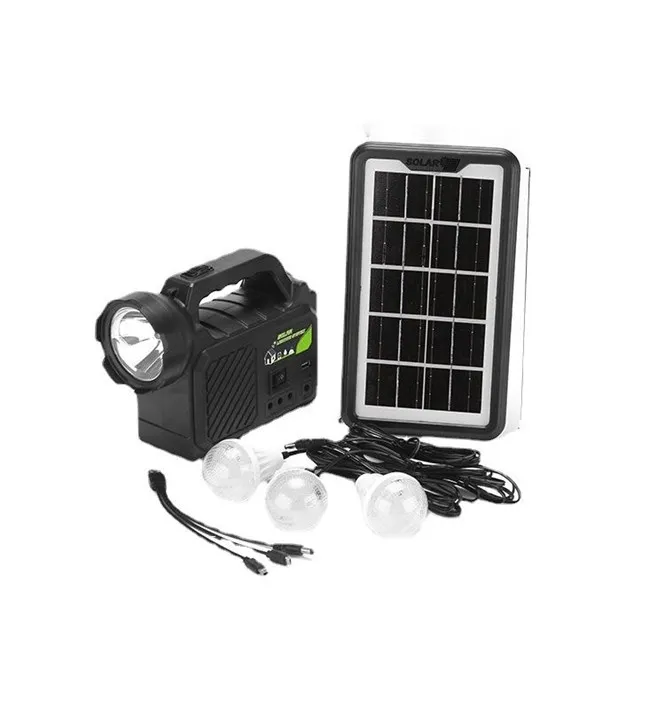 GD plus solar lighting system GD-8075 10000mah lithium and radio