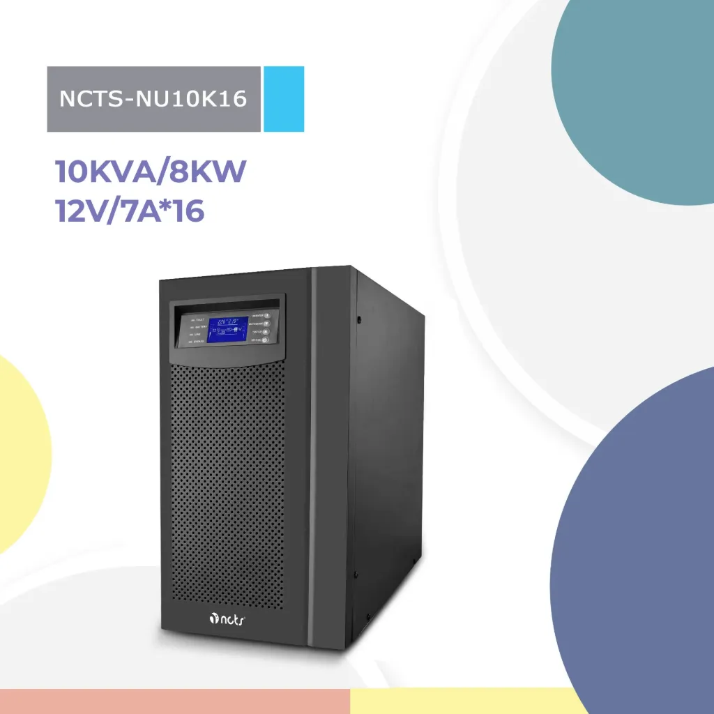 NCTS online ups tower 10kva / 8000w pure sine wave NU10K16S 16*12V7A