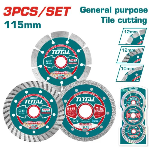 TOTAL 4.5" Stone and Tile Cutting Disc Set
