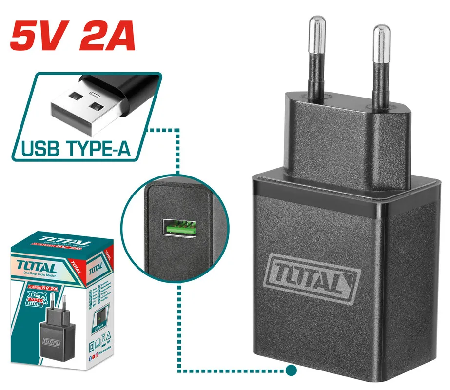 TOTAL Charger 5V / 2A USΒ Τype-A TCLI120502
