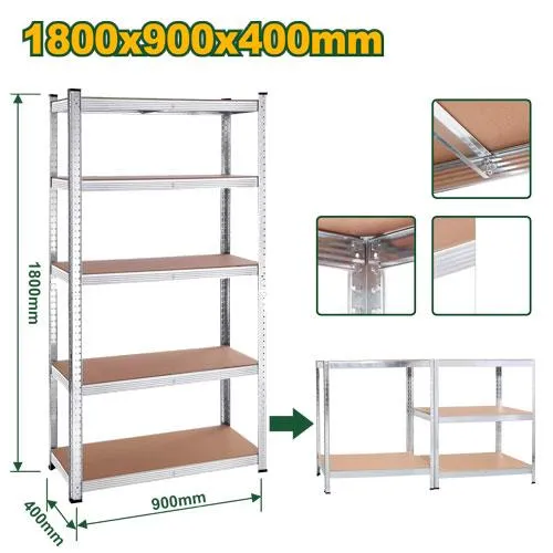 Jadever Heavy-Duty 5-Tier Galvanized Storage Shelving JDTS1A94