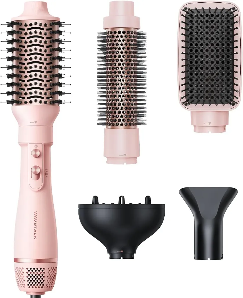 [BEA-1006] مجموعة فرشاة التجفيف، مجموعة فرشاة الهواء الساخن Wavytalk Air Sculpt 5 في 1، مصفف شعر متعدد لتصفيفات الصالون، تجاعيد ناعمة، تكثيف واستقامة، مظهر سلس وأقل تجاعيد