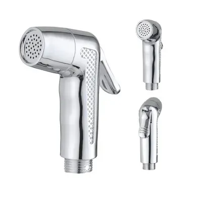 Bidet sprayer shattaf chrome set with flexible hose and wall holder