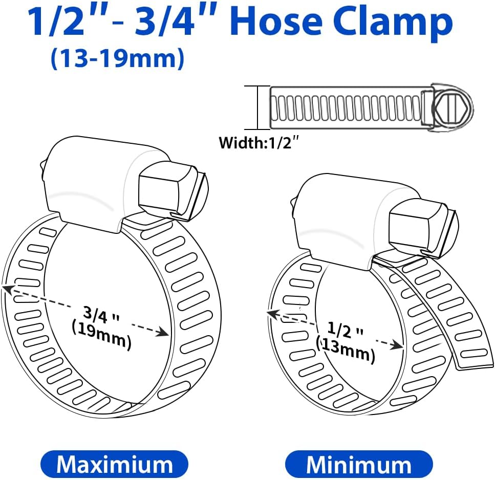 Hose clamp 5/8 Kit for gaz, Fuel Line, Automotive, Radiator, Mechanical