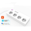 TUYA Smart Power Strip, 4 sockets + 4 USB, with switch, cord 1.8m