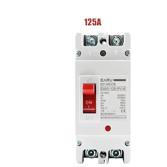 DC PV Solar 600V MCCB Molded Case Circuit Breaker EAM1-A-PV 2P 125A
