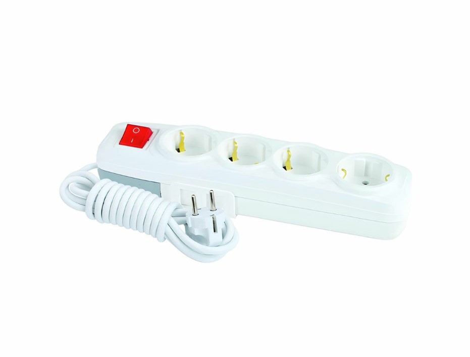 AY-KA 4 Grounded Group Socket with Switch 3m Cable 7740103