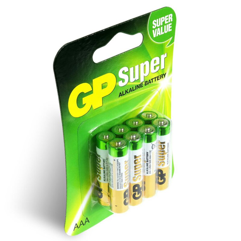 GP Super Alkaline AAA pack of 8
