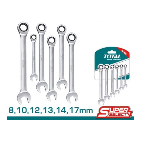 TOTAL 6 Pcs Ratchet spanner set THT102RK566