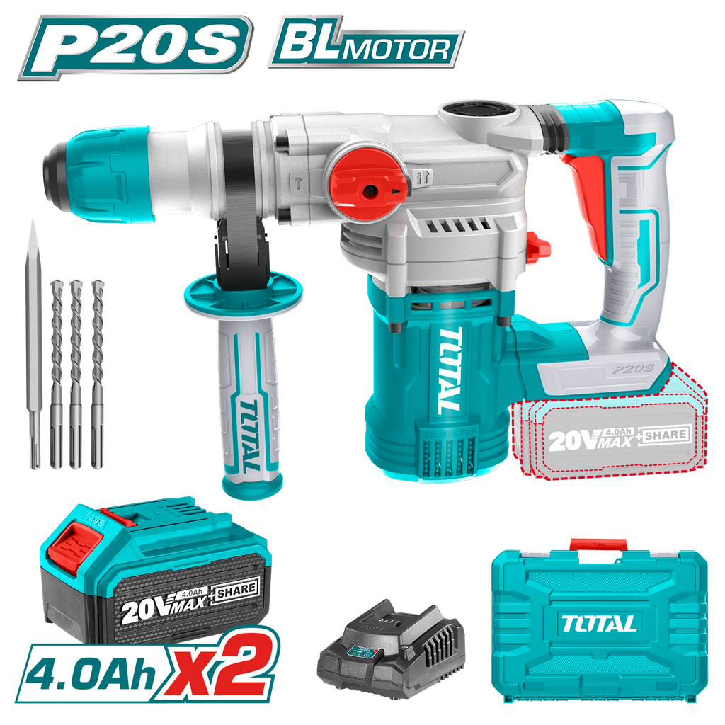 TOTAL Rotary hammer 20V TRHLI202882