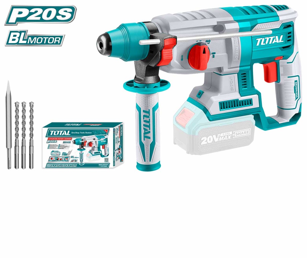 Total Tools Lithium-Ion Rotary hammer Brushless motor 20V Without Battery and charger TRHLI20228