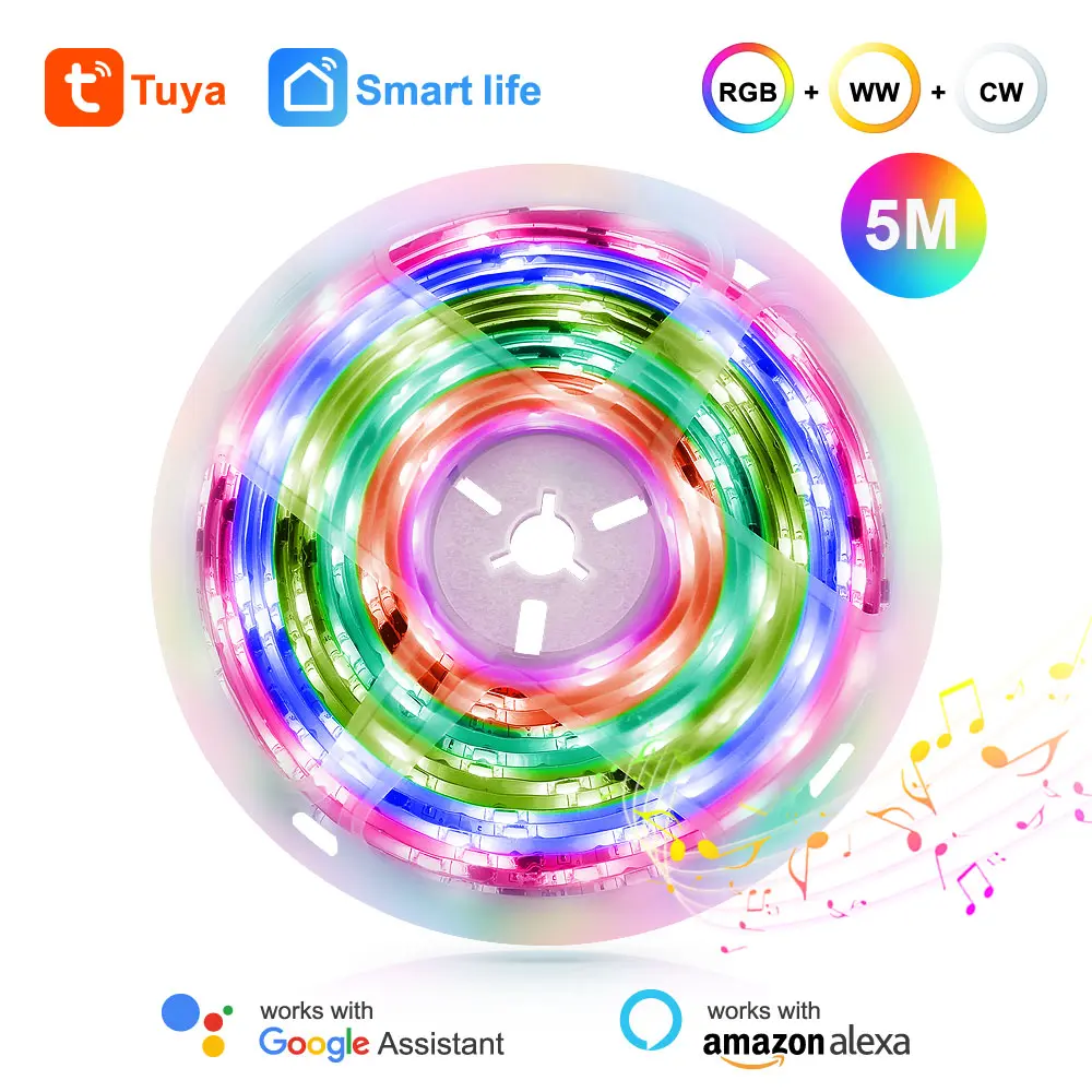 [SHT-1102] Tuya Wifi & IR RGB Smart led strip Light 5 m outdoor with 12v eu adapter PST-RGB05m