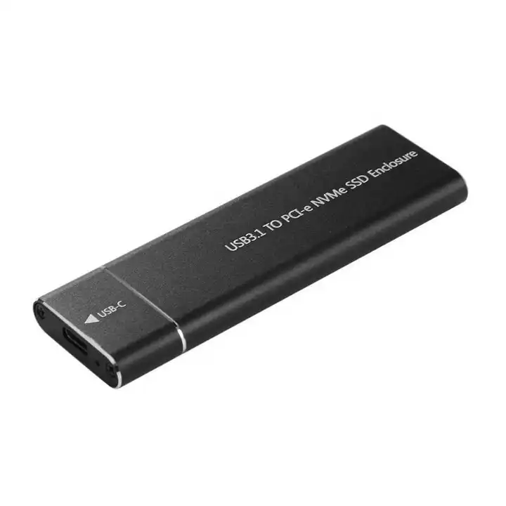 Aluminum M.2 NVMe PCIe SSD enclosure, USB 3.2 Gen 2 (10 Gbps) Support UASP TRIM