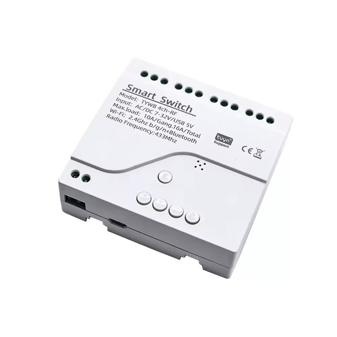 [SHT-1106] Tuya WIFI+RF Switch 4 Channel ac 85-250V /usb 5v+ Case