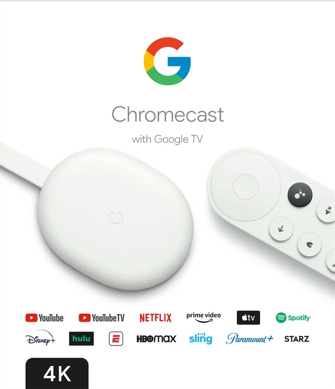 Chromecast 4K with Google TV with voice remote 